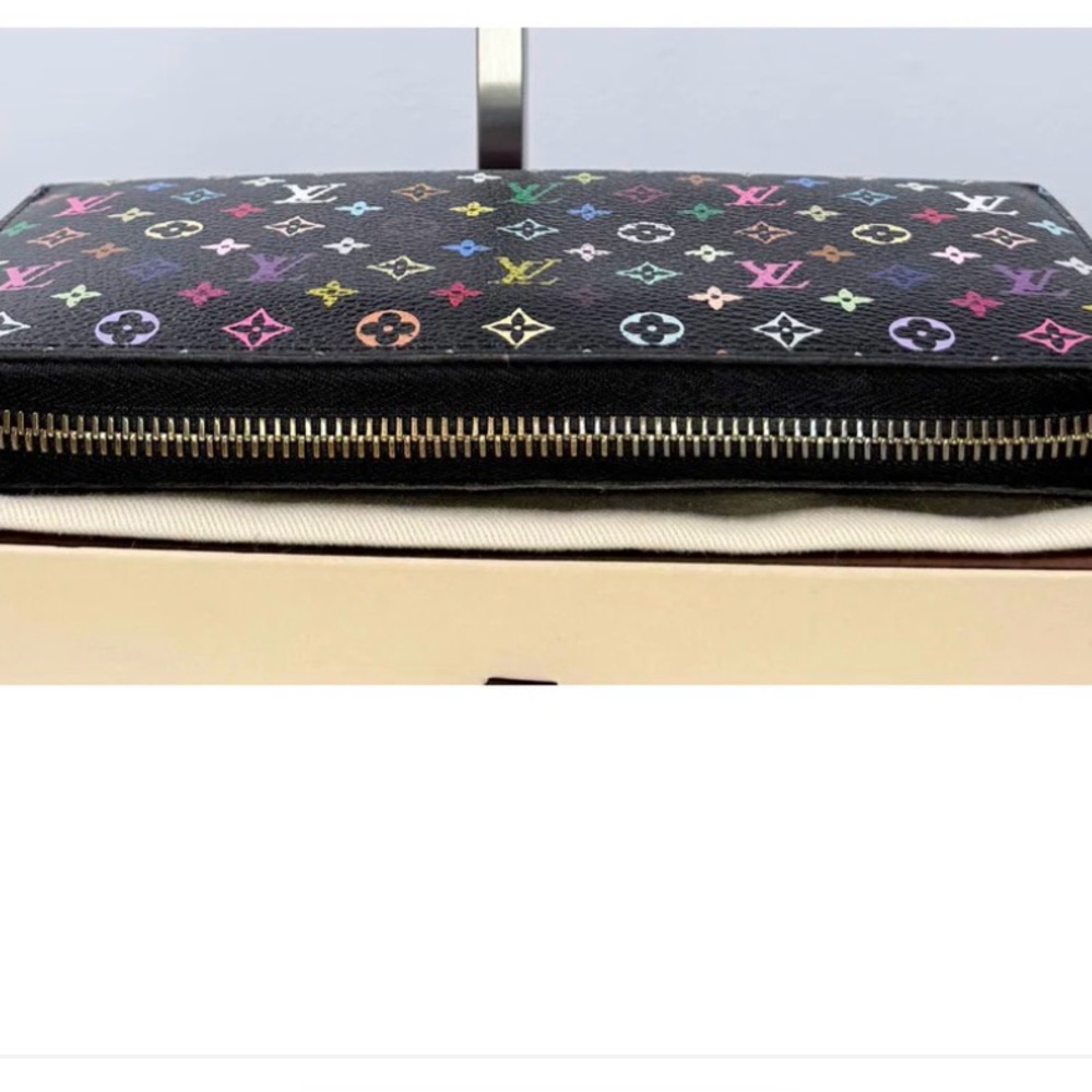 Authentic Louis Vuitton Takashi Murakami Black Multicolor  Zippy Wallet - Picture 9 of 16